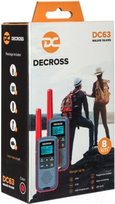 Комплект раций Decross DC63 (2шт, красный) фото