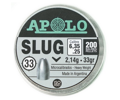 Пули полнотелые Apolo Slug 6,35 мм, 2,14 г (200 штук) фото