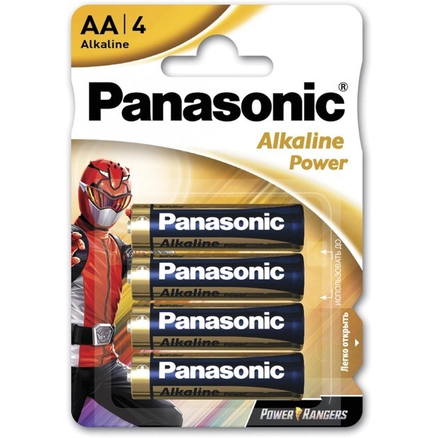 Батарейки Panasonic Power Rangers Alkiline power AA в блистере 4шт LR6REB/4BPRPR фото