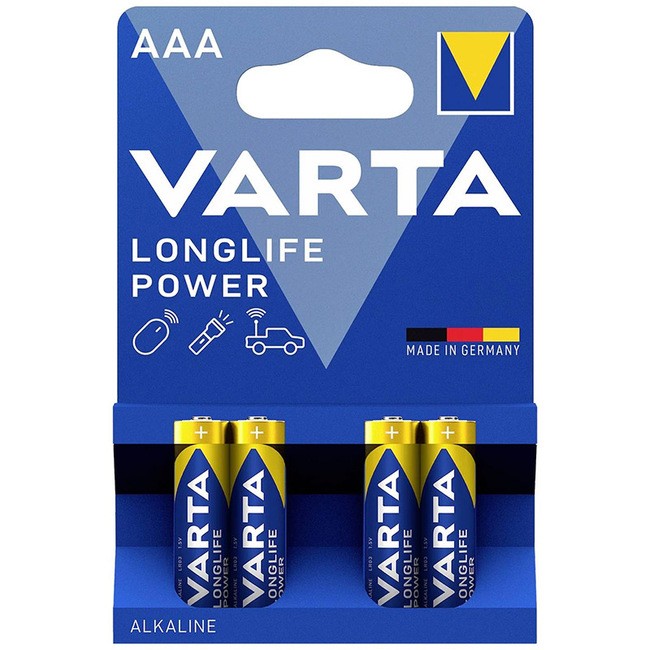 Батарейка AAA LR03 Varta LONGLIFE POWER 4903 Алкалайн блистер 4 шт. фото