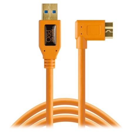 Кабель Tether Tools TetherPro USB 3.0 to Micro-B Right Angle 4.6m Orange (CU61RT15-ORG) фото