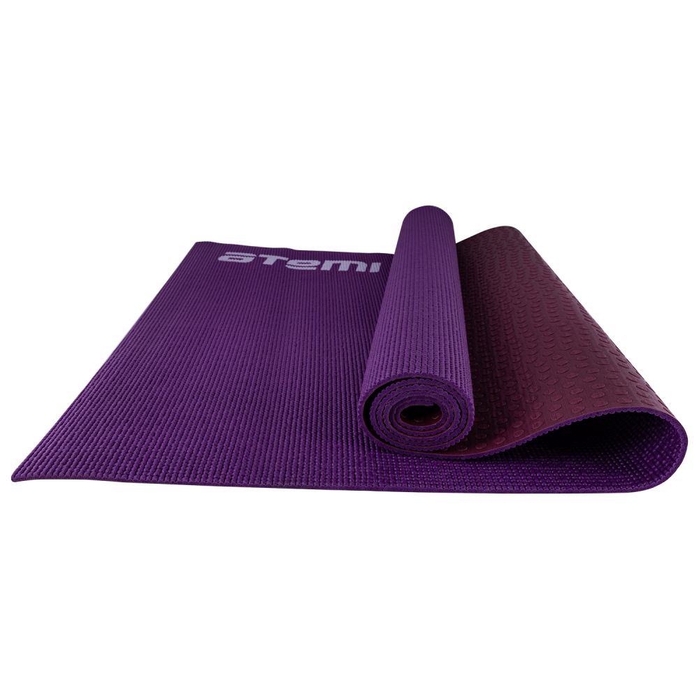 Коврик для йоги и фитнеса Atemi, AYM01DB, ПВХ, 173x61x0,6 см, двусторонний, фиолетовый фото