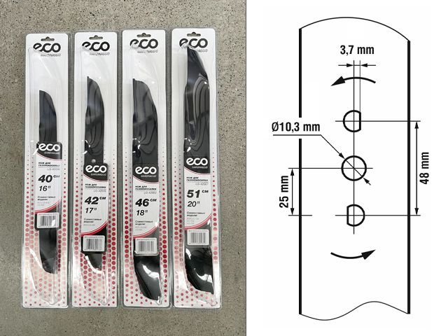 Нож для газонокосилки 42 см ECO (в блистере, для LG-434) (LG-X2005) фото