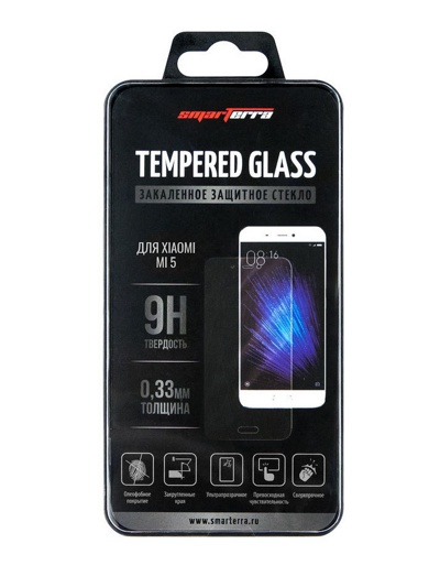 Защитное стекло для Xiaomi Mi 5 SMARTERRA TEMPERED GLASS (0,33мм, пластиковый бокс) фото