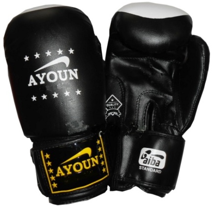Перчатки боксерские Ayoun 867 - 6, 8, 10, 12, 14 унц. черный фото