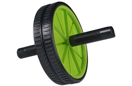 Колесо гимнастическое двойное FORA YL-FA-302, черный/зеленый фото