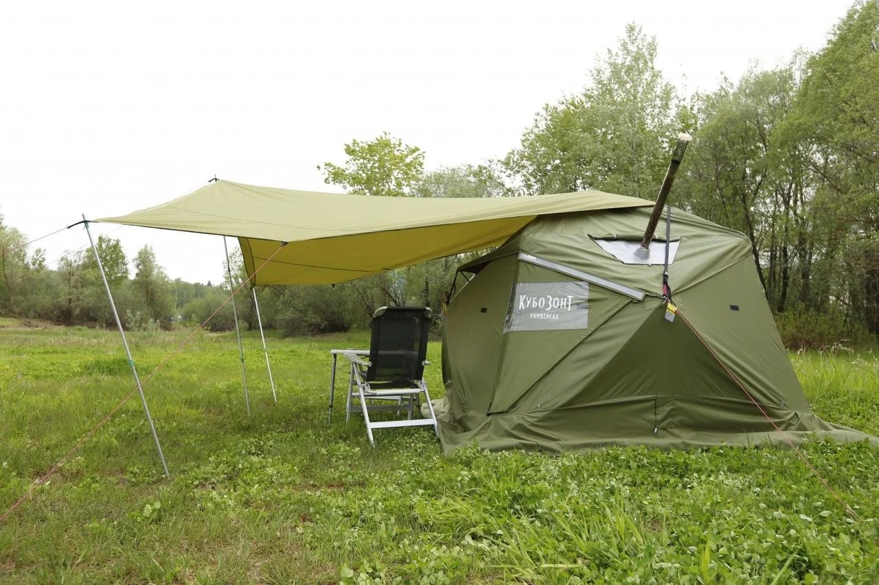 Козырек навесной для палатки Лотос КубоЗонт 4 (в сборе со стойками) фото