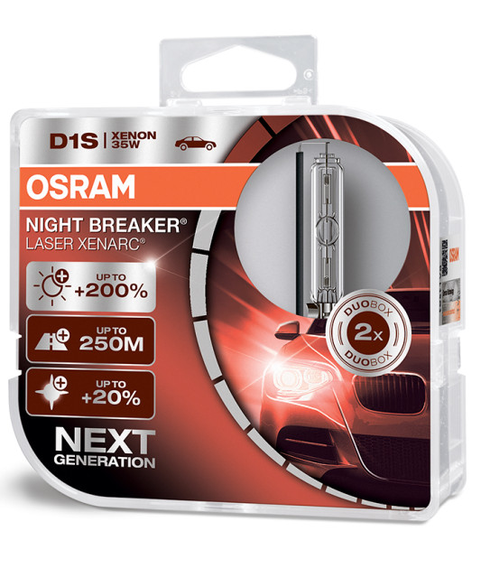 Ксеноновая лампа Osram XENARC NIGHT BREAKER LASER (NEXT GEN) D1S 66140XNN-HCB 2шт. фото
