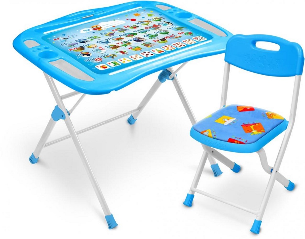 Комплект детской мебели складной НИКА NKP1/1 Азбука (пенал, стол с регулируемым наклоном и подножкой + мягкий стул с подножкой) фото