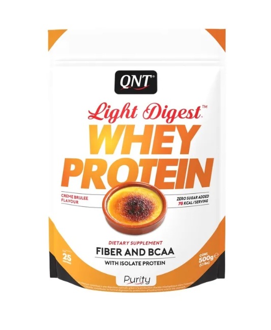 Протеин сывороточный (концентрат+изолят) Whey Light Digest QNT 500г (крем-брюле) фото