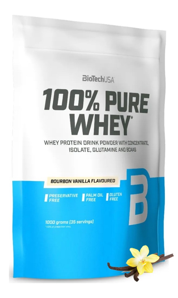 Протеин сывороточный (концентрат+изолят) 100% Pure Whey Biotech USA 454г (ваниль) фото