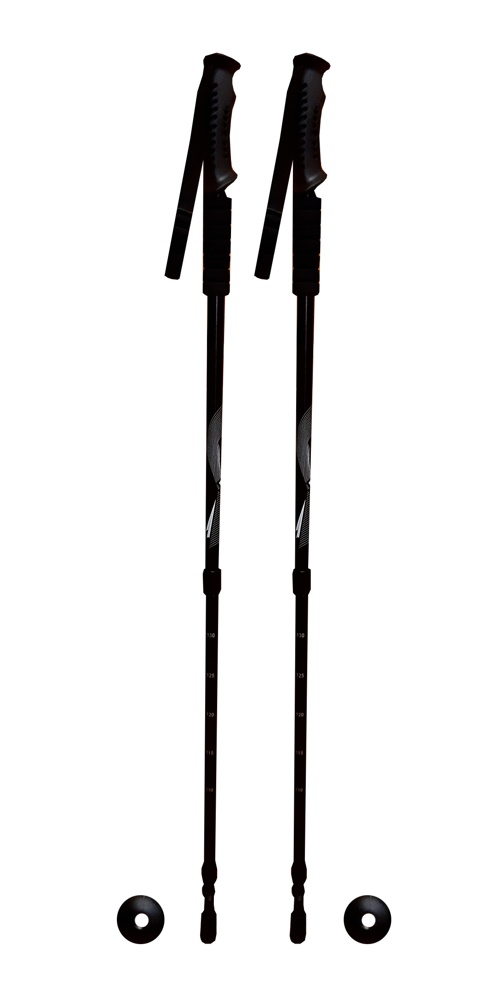 Палки телескопические для скандинавской ходьбы Fora XG-01, 65-135 см черный фото