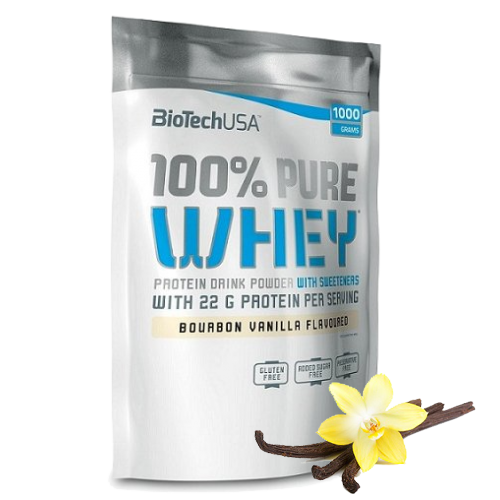 Протеин сывороточный (концентрат+изолят) 100% Pure Whey Biotech USA 1000г (ваниль) фото