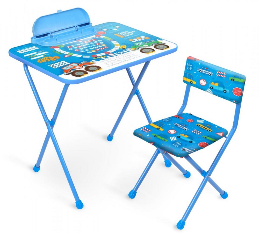 Комплект детской мебели складной НИКА КП2/БГ Большие гонки (пенал,стол+мягкий стул) фото