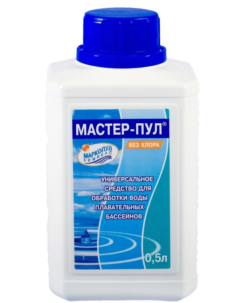 Универсальное бесхлорное жидкое средство 3в1 для комплексной очистки воды МАСТЕР ПУЛ Маркопул Кемиклс 0,5л фото