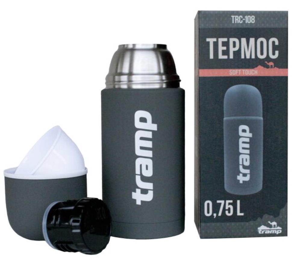 Термос Tramp Soft Touch 0,75 л (серый) TRC-108ср фото