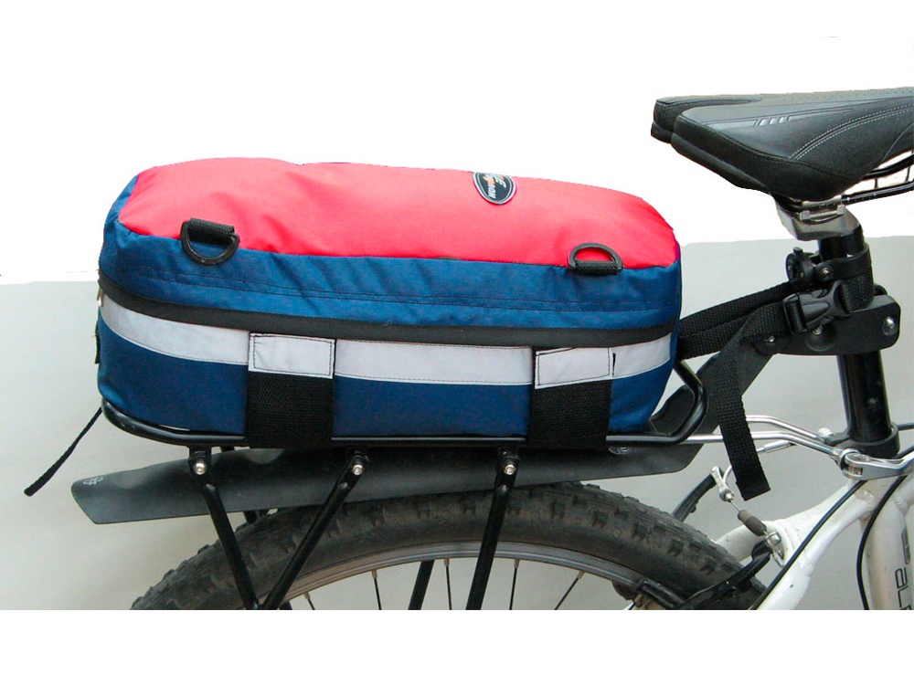 Велосумка на багажник Турлан Крок-8 л синий/красный фото